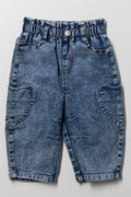 Balloon Leg Denim Jeans Blue