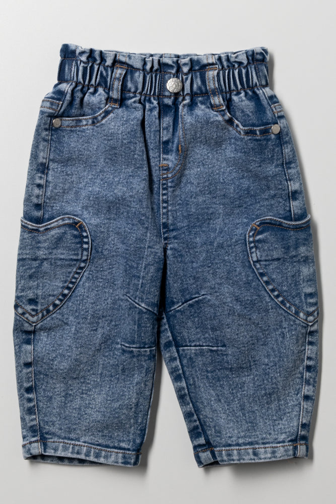 Balloon Leg Denim Jeans Blue