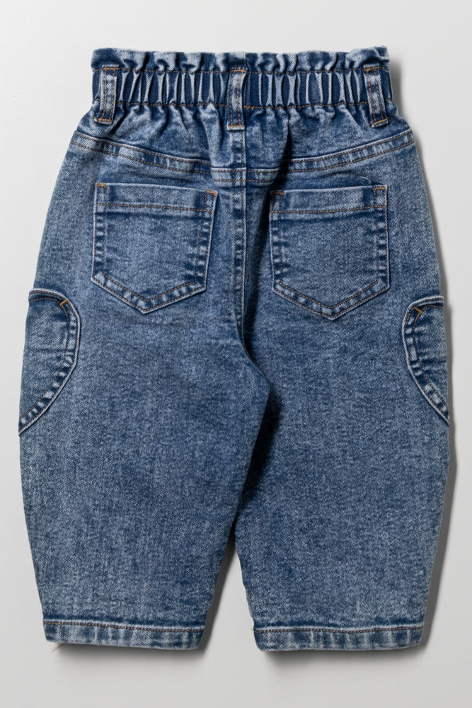 Balloon Leg Denim Jeans Blue (2)