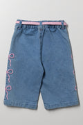 Wide Leg Denim Jeans With Bows (2)