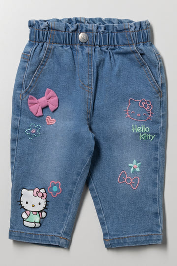 Hello Kitty Denim Jeans Light Blue