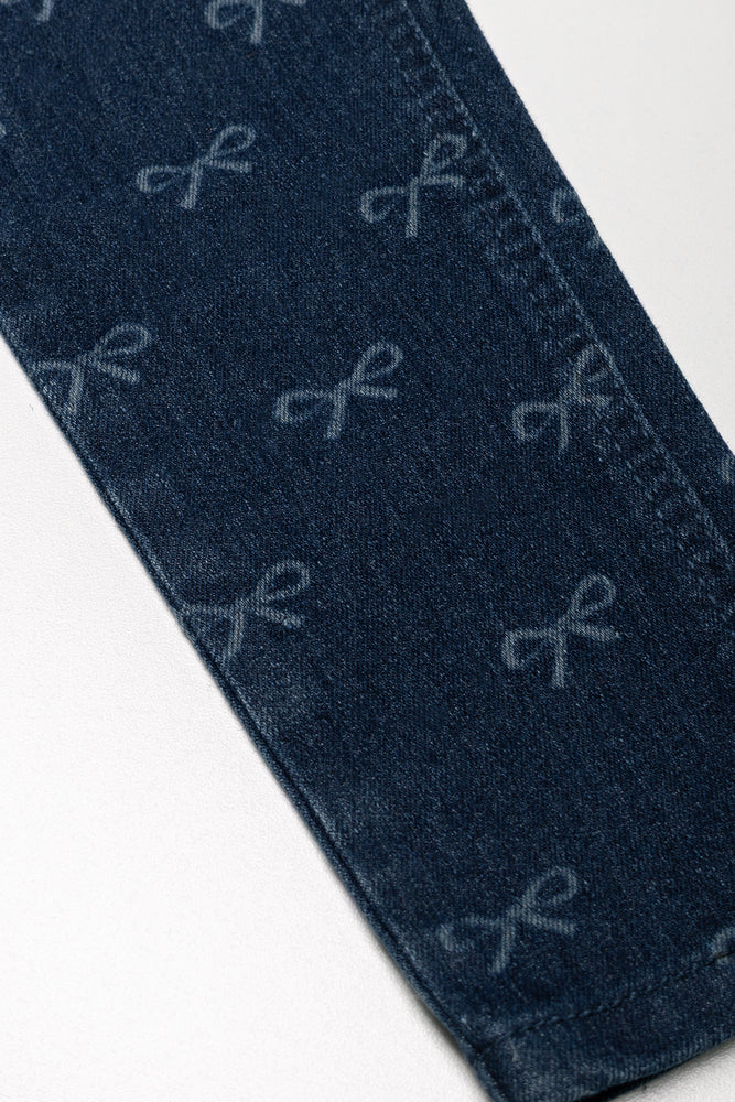 Bow Print Jeggings Blue