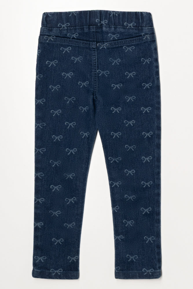 Bow Print Jeggings Blue (2)
