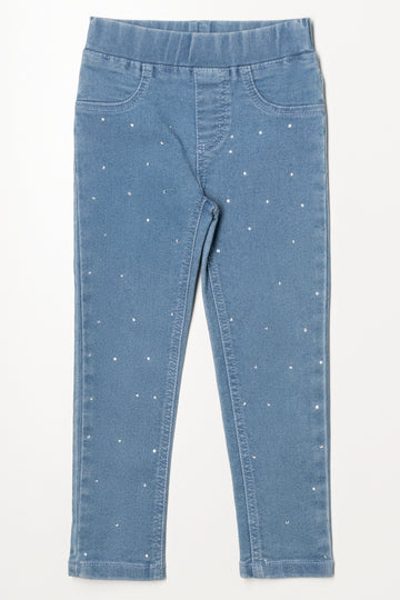 Rhinestone Jeggings Light Blue