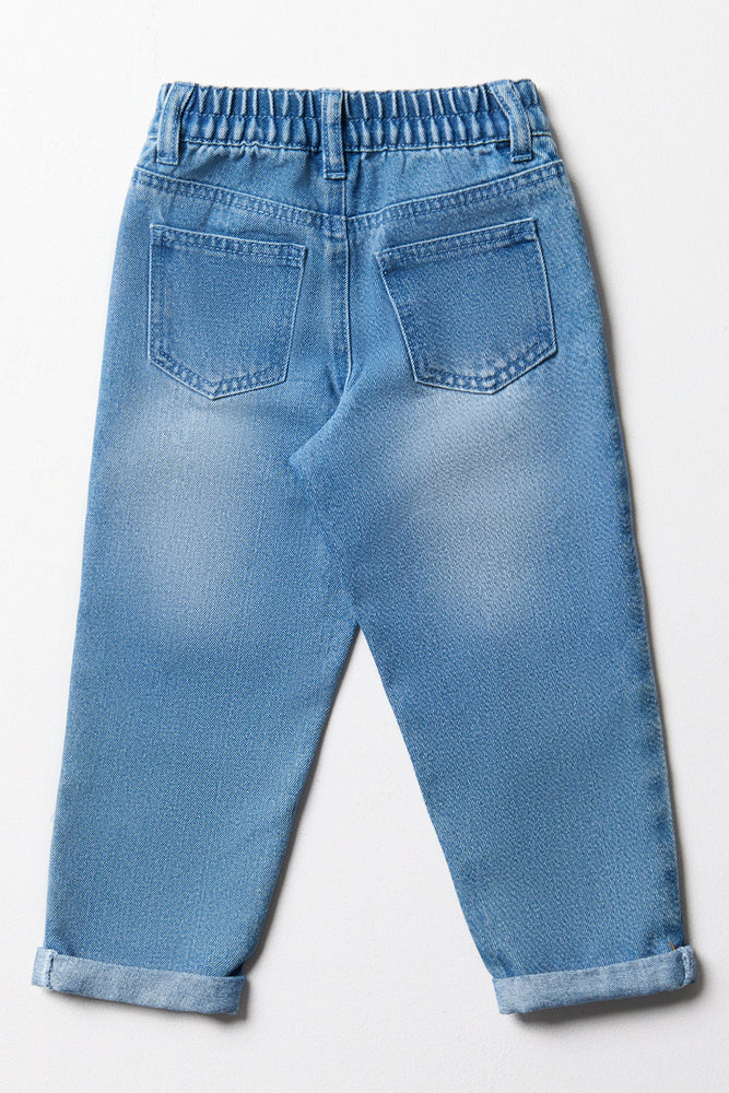 Ripped Mini Mom Denim Jeans Blue (3)