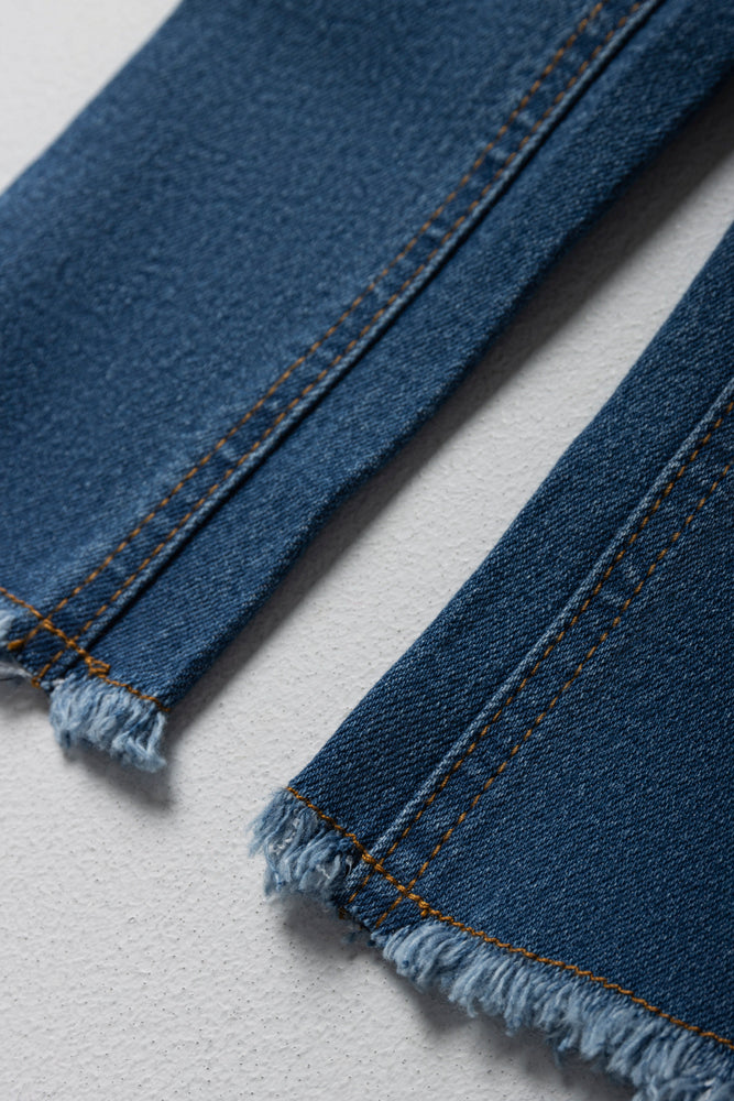 Skinny Denim Jean With Hearts Blue