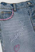 Relaxed Embroidered Denim Jean Blue (1)