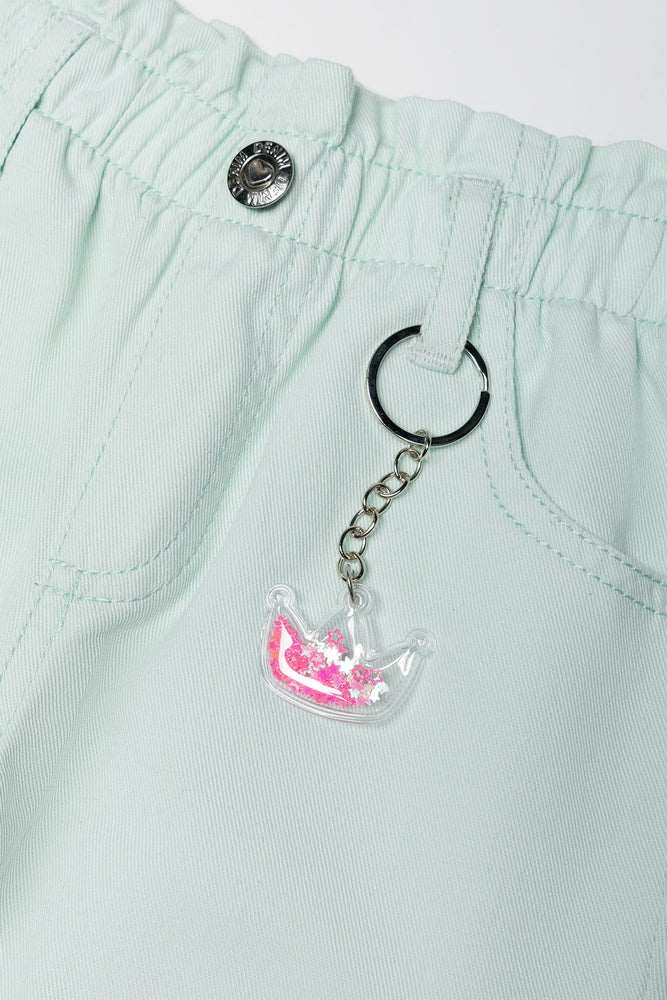 Relaxed Paperbag Denim Jeans Aqua (1)