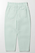 Relaxed Paperbag Denim Jeans Aqua (2)