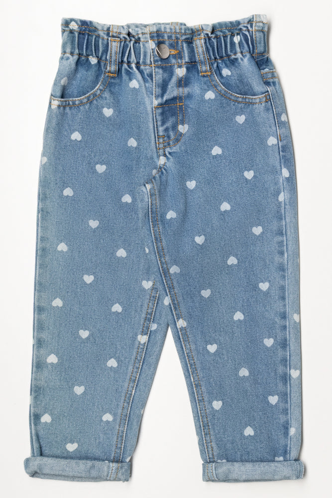 Hearts Paperbag Denim jeans Light Blue
