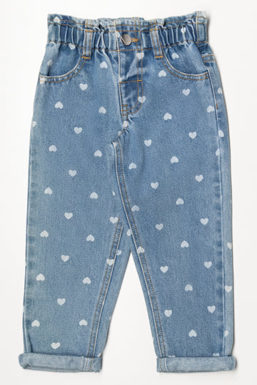 Hearts Paperbag Denim jeans Light Blue