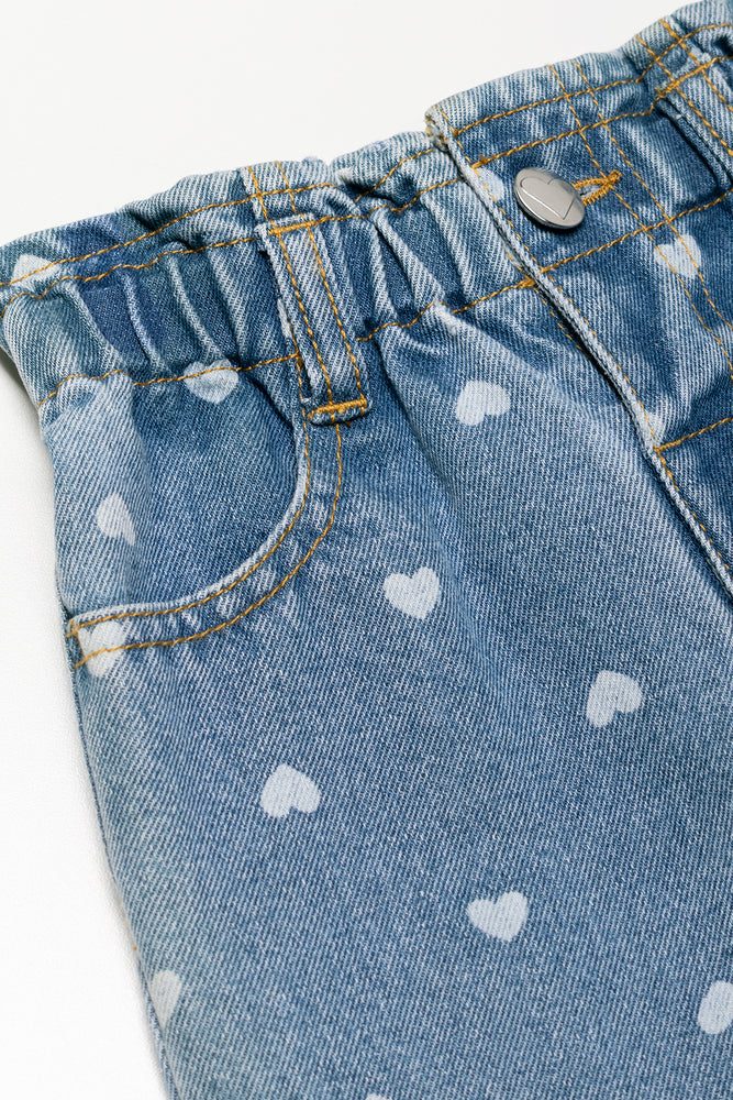 Hearts Paperbag Denim jeans Light Blue
