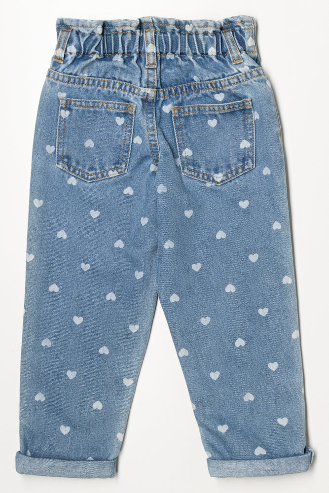 Hearts Paperbag Denim jeans Light Blue (2)