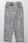 Animal Print Denim Jeans Grey