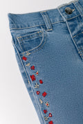 Floral Denim Jeans Blue (1)