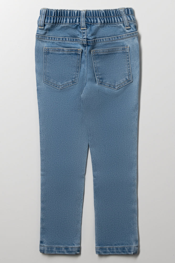 Floral Denim Jeans Blue (2)