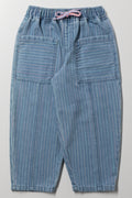 Stripe Barrel Leg Denim Jeans Blue