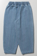 Stripe Barrel Leg Denim Jeans Blue (2)