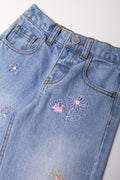 Wide Leg Denim Jeans Blue (1)