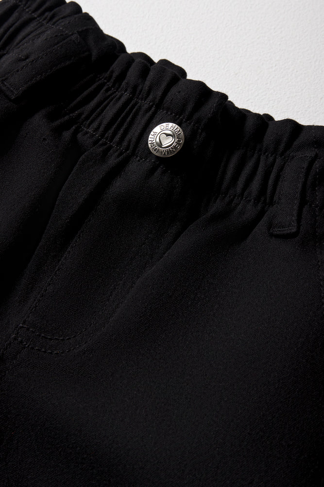 Mini Mom Paperbag Denim Jeans Black