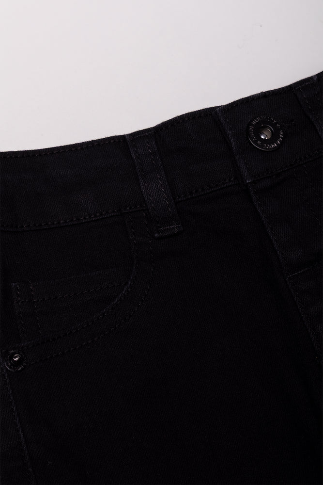 Bow Leg Denim Jeans Black