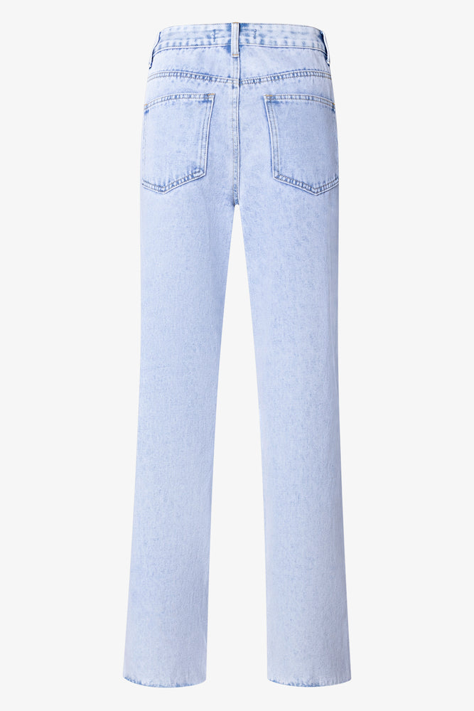 Straight Leg Denim Jeans Light Blue