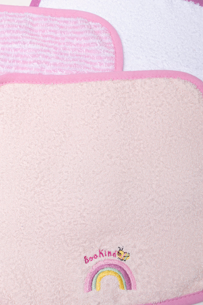 3 Pack Face Cloth White And Pink