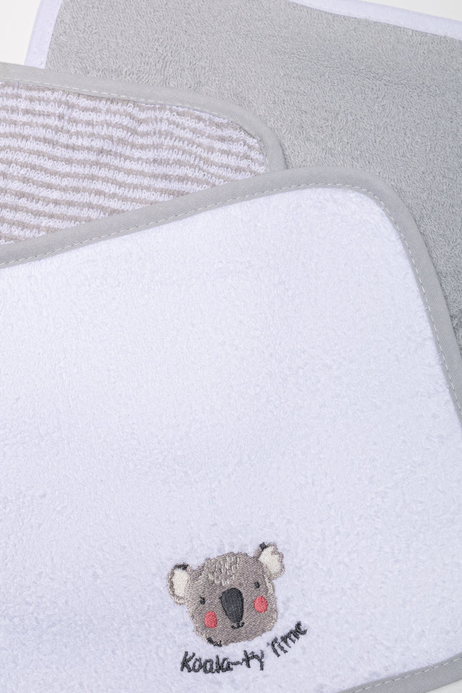3 Pack Face Cloth Grey And White
