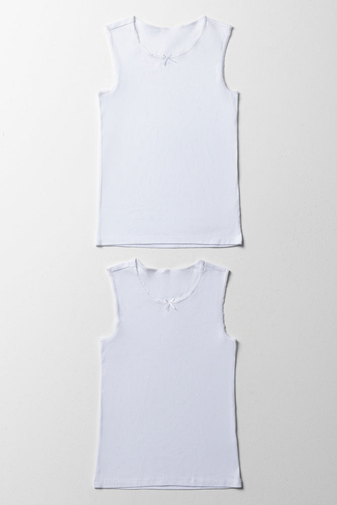 2 Pack Vests White