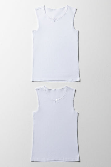 2 Pack Vests White
