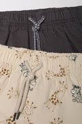 2 Pack Shorts Grey And Natural (1)