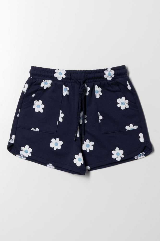 Flower Shorts Navy