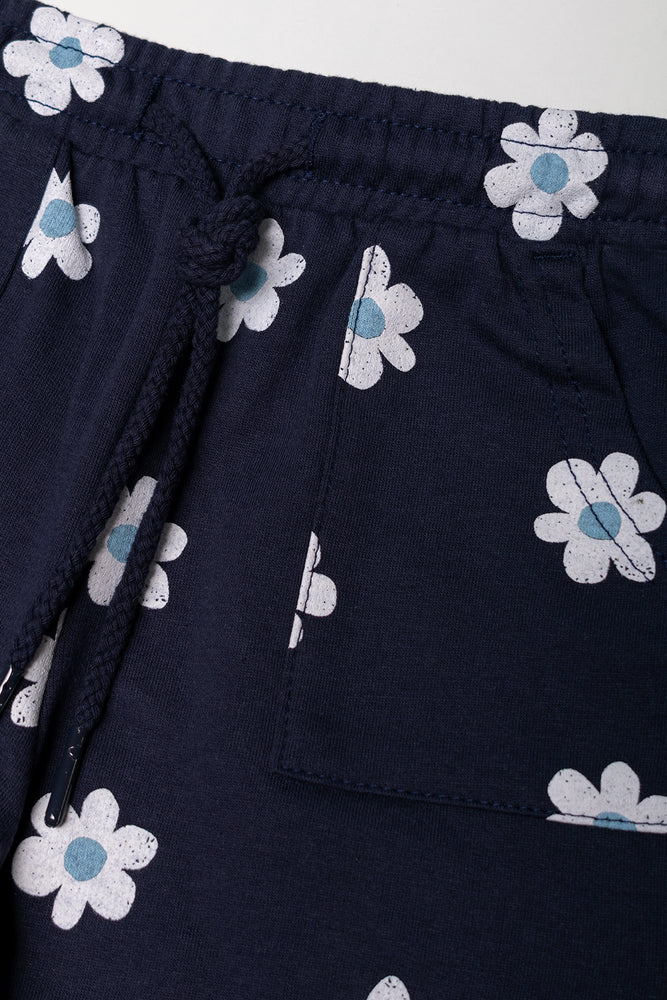 Flower Shorts Navy