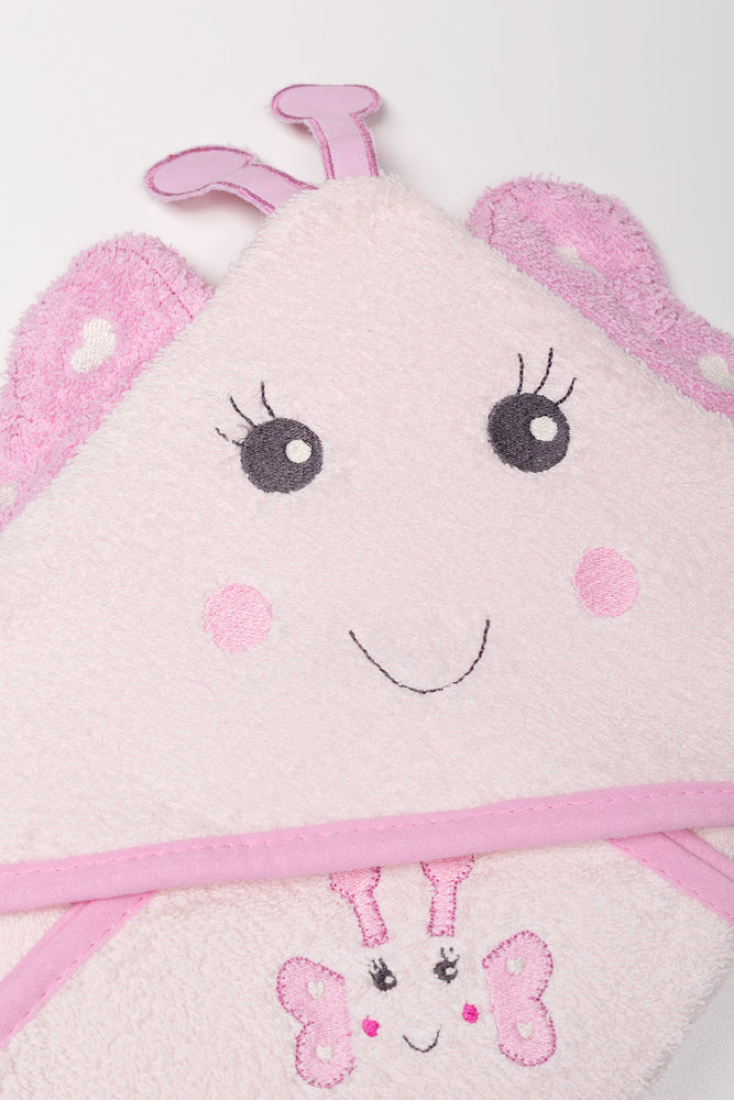 2 Pack Butterfly Towel Pink (1)