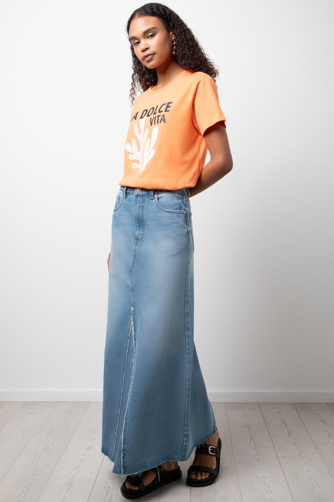 La Dolce Vita Beaded T-Shirt  Orange