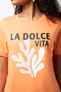 La Dolce Vita Beaded T-Shirt  Orange (3)