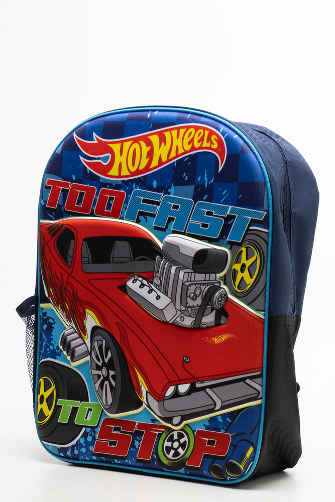 Hot Wheels Debossed Back Pack Navy (1)