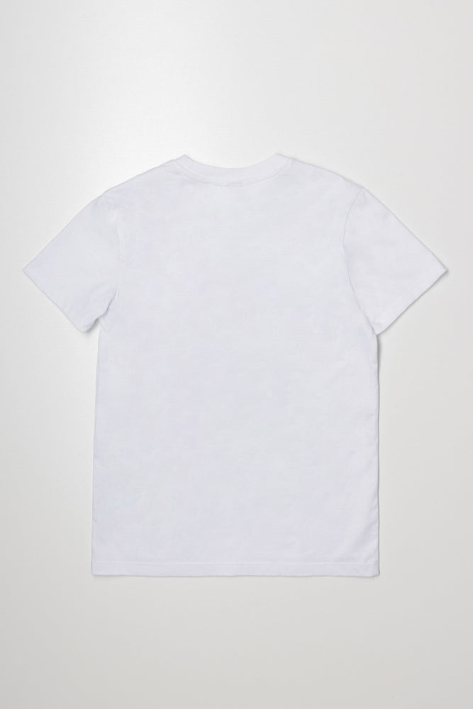 Earphones Short Sleeve T-Shirt White (2)