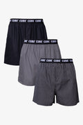 3 Pack Boxers Black, Charcoal & Grey