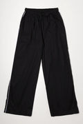 Pull On Pants With Side Stripe Black
