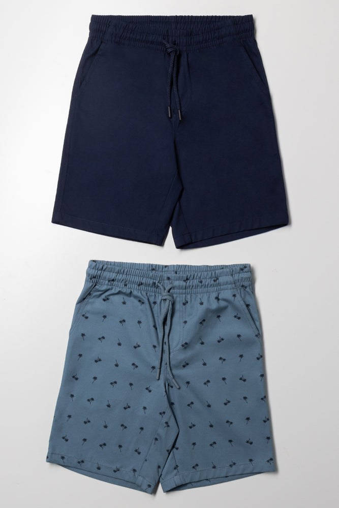 2 Pack Shorts Navy And Blue