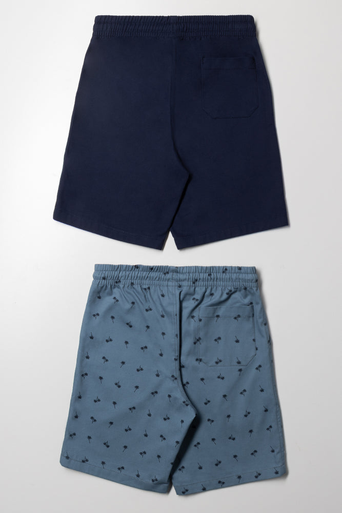 2 Pack Shorts Navy And Blue (2)