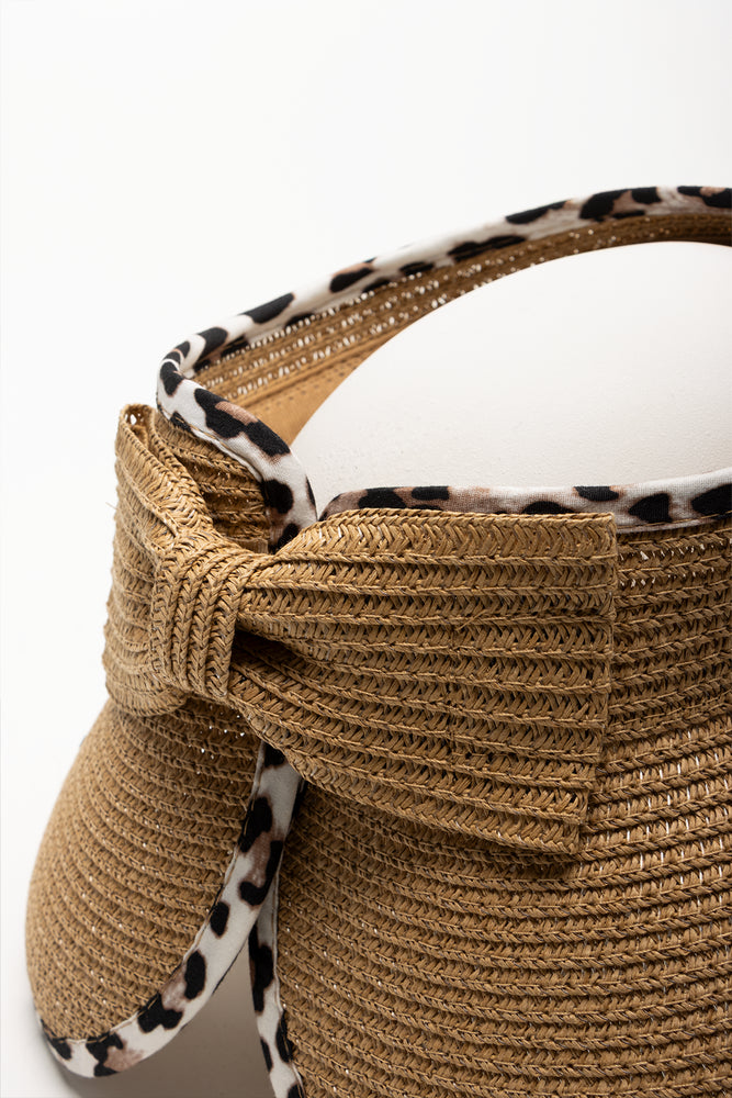 Leopard Roll Up Visor Natural (2)