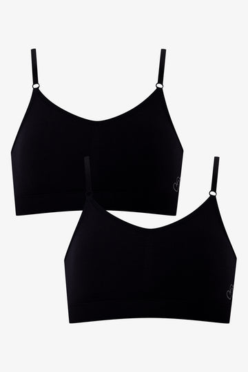 2 Pack Seamfree Bras Black