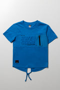 Zipper Tuxedo Short Sleeve T-Shirt Blue