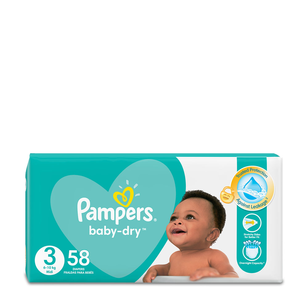 Pampers Nappies Size 3 Midi 58's