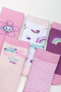 5 Pack Flower Socks Pink (1)
