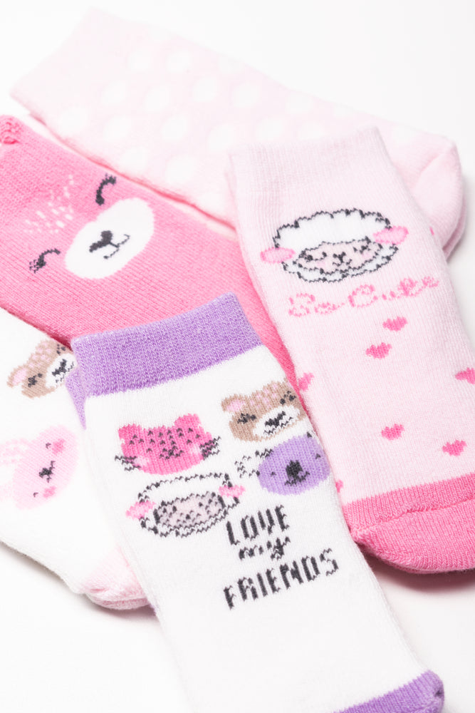 5 Pack Socks Pink (1)