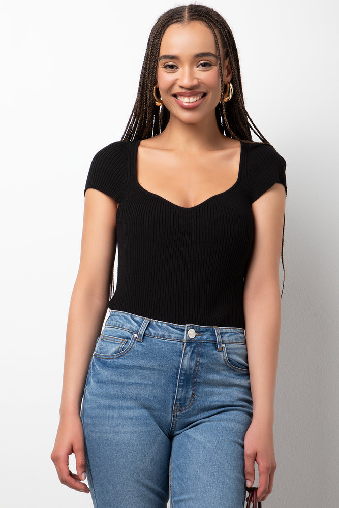 Cap Sleeve Top Black