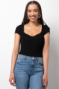 Cap Sleeve Top Black